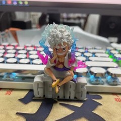 Luffy Style Figure 10cm Gear 5 Chibi Sitting Pose PVC Action Figurine Model