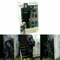 1/6 Figure Model Soldier SWAT Police Uniform Military Army Body with Weapon Suit