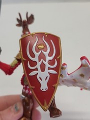 Papo Medieval Knight Action Figure Fantasy Cavalry Horse Stag Deer Red Gold
