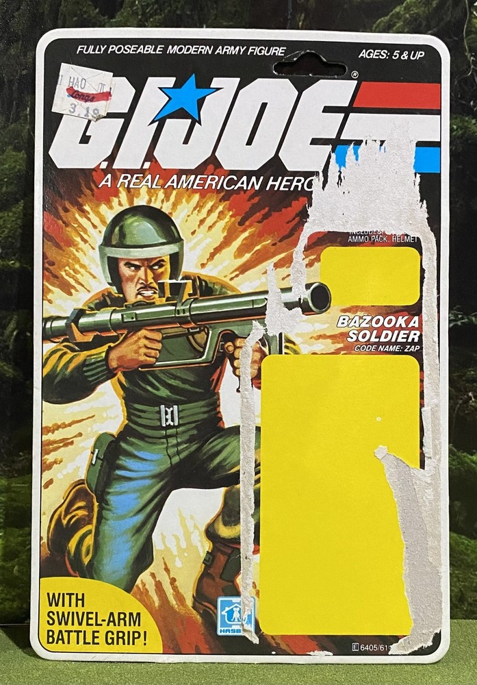 Vintage 1982 G.I. Joe ZAP v1 Full UNCUT Peach File Card Back GI ARAH – (RARE)