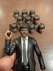 JUST HEAD custom sculpt 6″ Pulp Fiction Jules, Samuel L Jackson, Marvel Legends,