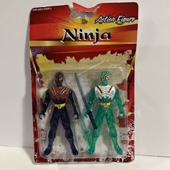 Rare Blue And Green Ninja Action Figure Greenbrier International 5.5″ In Package