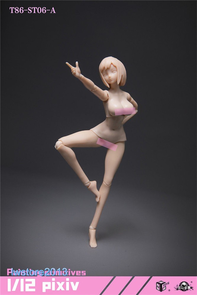 US 86TOYS 1/12 T86-ST06A Pale Skin Super Large Bust 6″ Female Figure Head Body