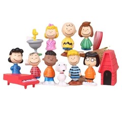 12PCS Peanuts Snoopy Cute PVC Figures Set Cartoon Doll Toys Kids Birthday Gift