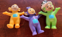 HASBRO 1998 Set Of 3 Ragdoll TELETUBBIES Figures: Tinky Winky, Laa-Laa & Dipsey