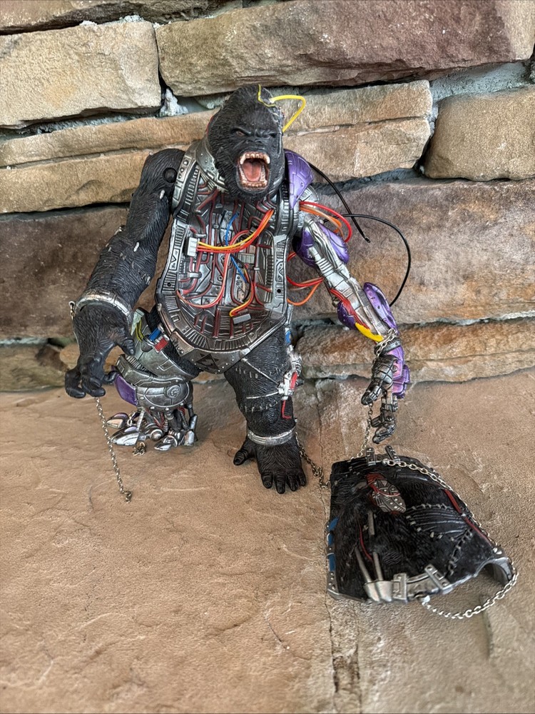 King Kong Cyborg Gorilla Action Figure w/ Chains, Black/Purple/Gray Plastic