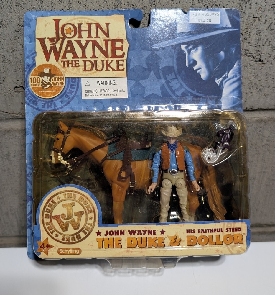 John Wayne The Duke Figure Dollor Dollar Horse w/Box Schylling 100 Years