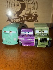 WOODEN DISNEY CARS PIXAR Wood FILMORE SARGE VW HIPPIE RAMONE Wooden