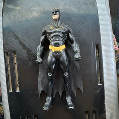 Batman Black Suit Action Figure w/ Cape Black Yellow Plastic