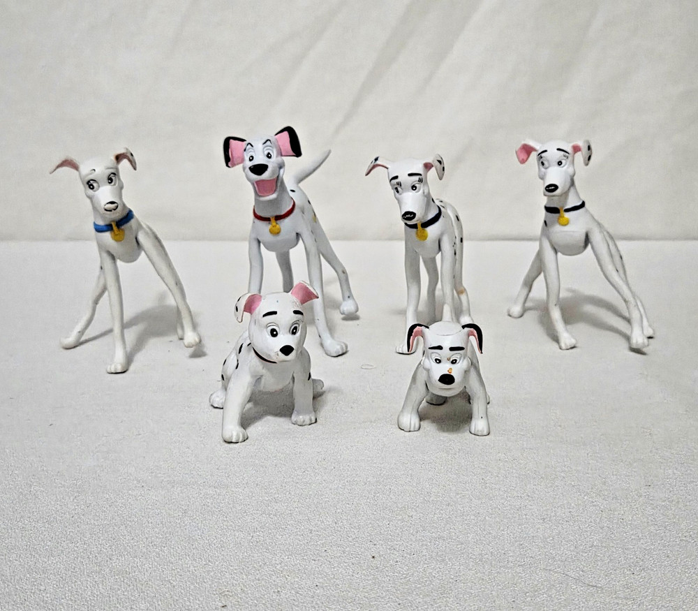 Just Toys Bend-Ems 101 Dalmatians lot of 6 bendy toys (with marks/wear)