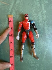 VTG Bandai Action Figure 2004 6in Plastic Red Silver Black White Blue