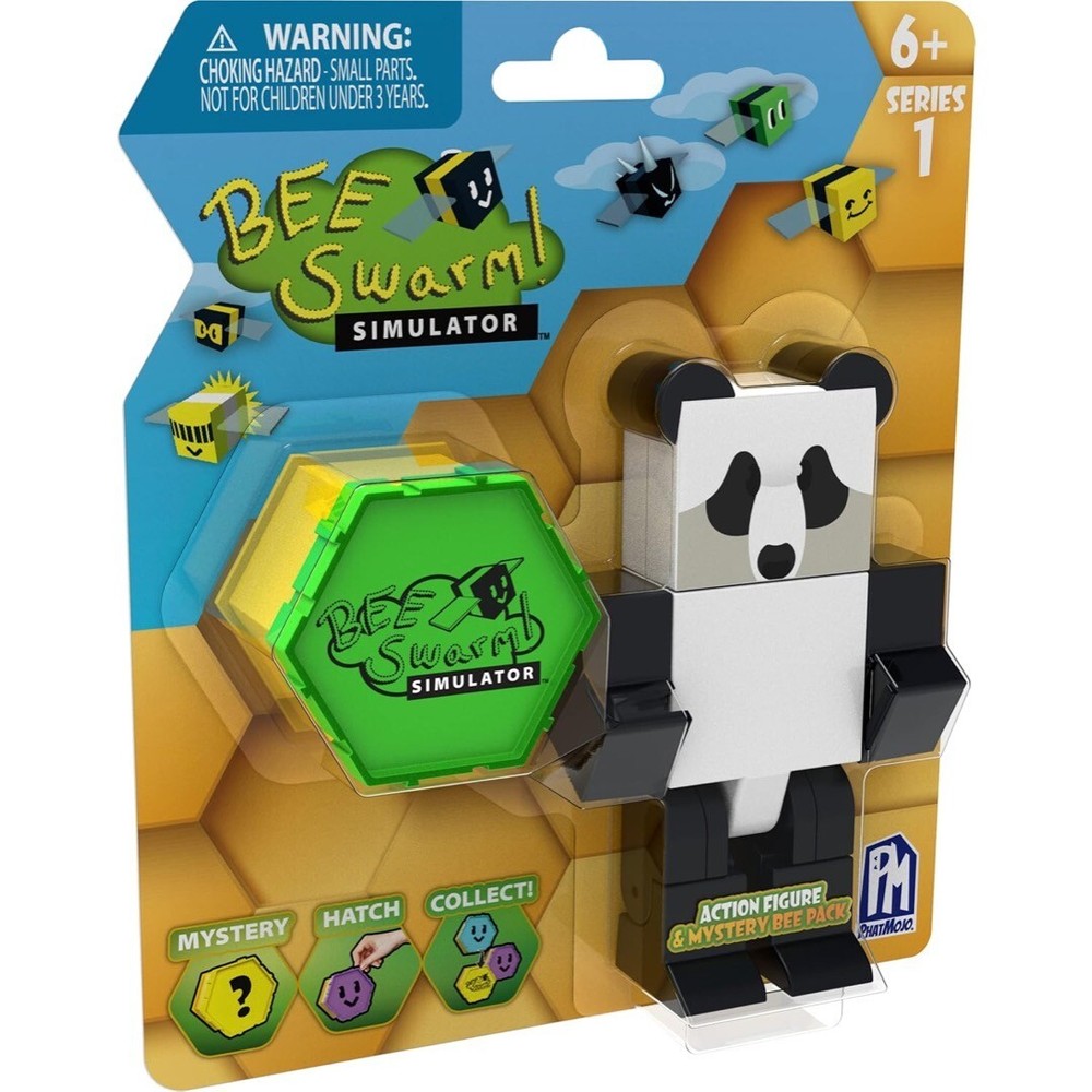BEE SWARM SIMULATOR Panda Bear Figure & Mystery Honeycomb Roblox 2022 NEW, NIB