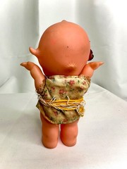 VINTAGE KEWPIE WITH DRESS COIN BANK DOLL SOFT VINYL TOY JAPAN SOFUBI