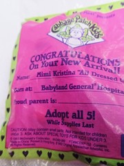 1992 McDonald’s Cabbage Patch Kinds NEW MIMI KRISTINA NIP Happy Meal Toy