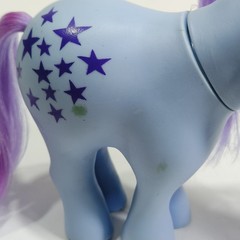 Vintage My Little Pony Blue Belle Italy Hasbro 1982 G1 Purple Stars