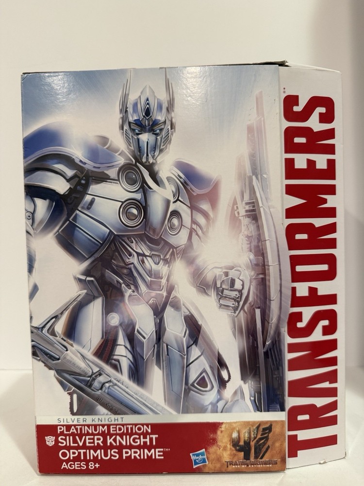 Transformers AOE Silver Knight Optimus Prime Platinum Edition NEW – Damaged Box