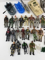 Large Lot LANARD The Corps 18 Action Figures Accessories Motorcycle Tank Boats