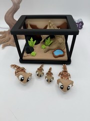 3D Printed lizard Tank Include 1+1 lizard,Articulated Fidget Toys, Picture Color