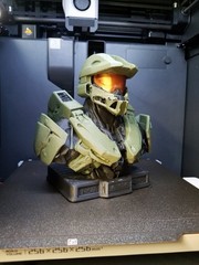 3D Printed Halo Master Chief Bust Spartan John-117 Statue Desk Decor Figure