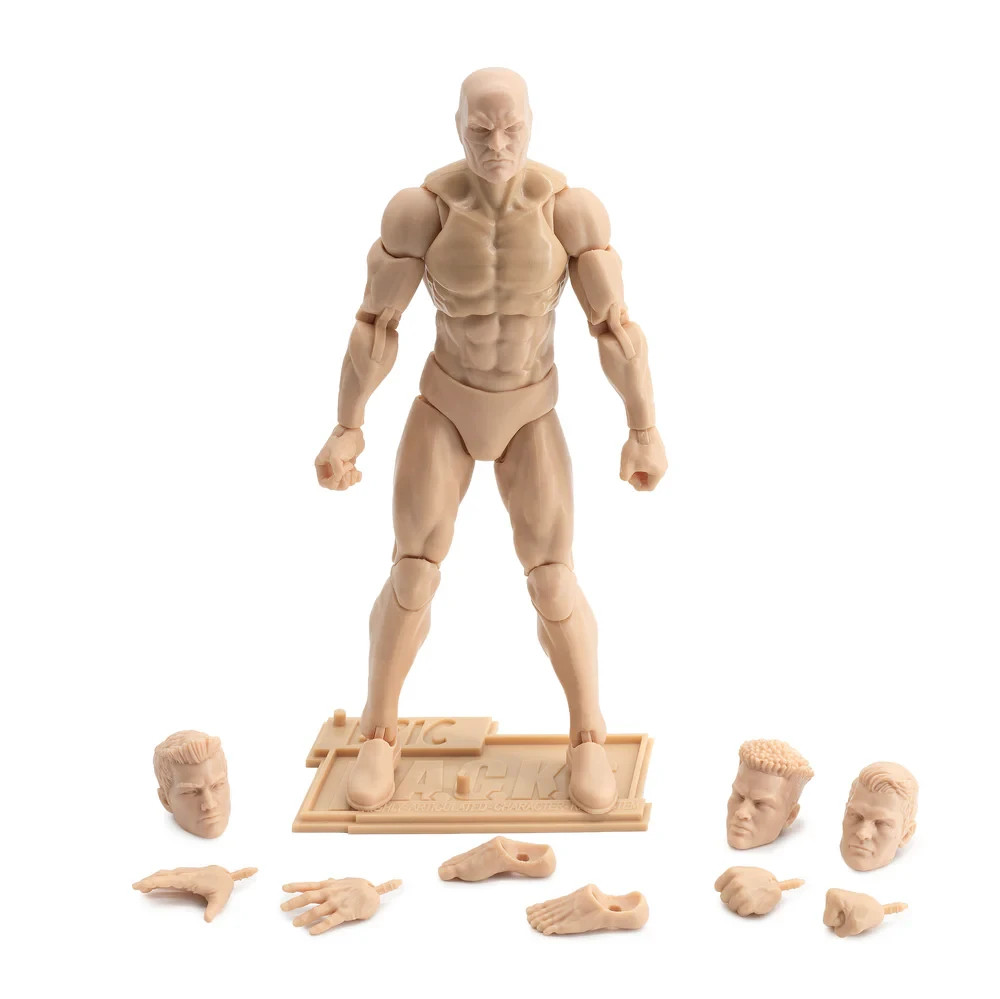 Champagne Beige 1:12 EPIC HACKS Blank Male Action Figure 6″ Boss Fight
