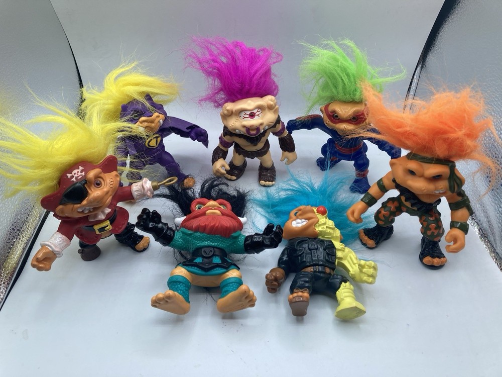 Lot of 7 Battle Trolls Loos Hasbro Assorted Characters EUC CLEAN Vintage 1992
