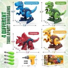 Dinosaur Toys for 3 4 5 6 7 Year Old Boy, Take Apart Dinosaur Toys for Kid 3-…