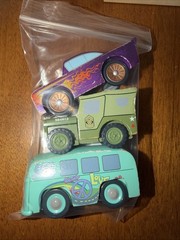 WOODEN DISNEY CARS PIXAR Wood FILMORE SARGE VW HIPPIE RAMONE Wooden