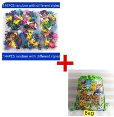 144 Style Anime Pokémon Figure Toys + BAG Pikachu Action Figure Model Ornamental