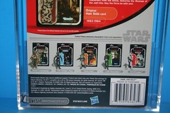 STAR WARS 2011 AFA GRADED MINT ON CARD TVC HAN SOLO TRENCH COAT FIGURE WEAPON