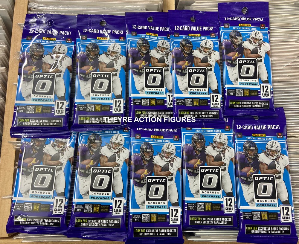 10x 2025 Panini Donruss Optic Football 12-Card Fat Pack Cello Lot Sealed NEW