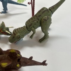 Lot of 9 DINOSAUR TOY FIGURES Assorted Variety Plastic With Bag