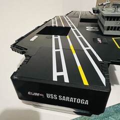 GI Joe USS Saratoga Motorized Aircraft Carrier W Box Jets Helicopter Works Video