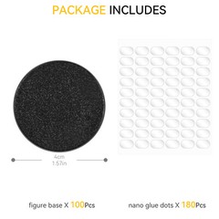 Lot 100 Display Stand Base 40mm For Funko POP figures &120 nano glue dots Black