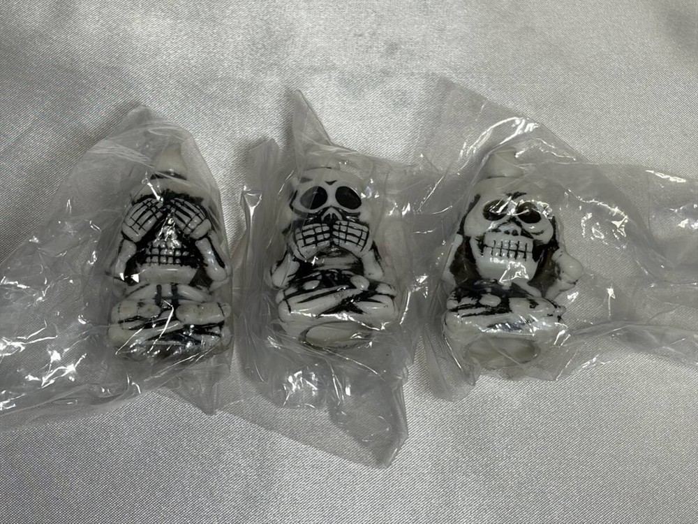 Real Head Skeleton Shokai hey don’t say I want to listen 3 piece set Sofubi