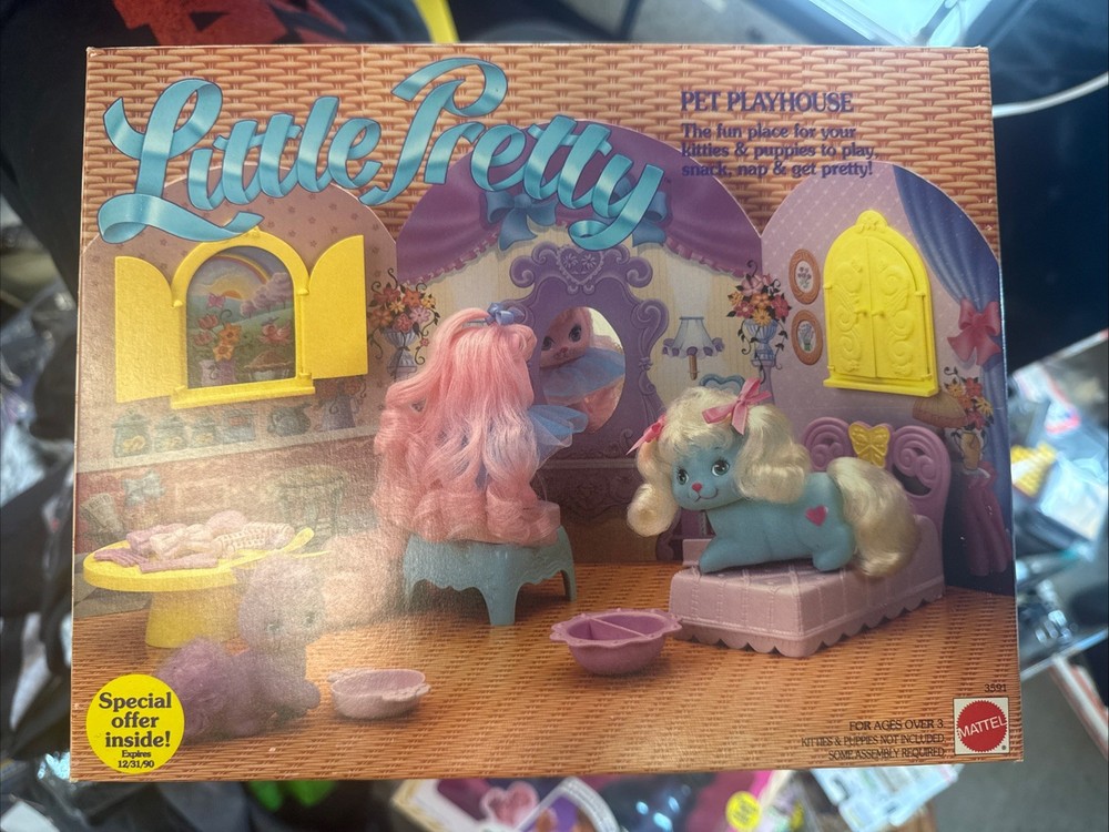 Vintage Mattel Little Pretty Puppy & Kitty Pet Playhouse In Sealed Box RARE!