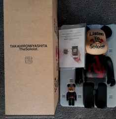 Medicom Bearbrick TAKAHIROMIYASHITA TheSoloist. Black/Beige/Red 400% And 100%