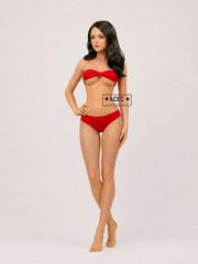 Custom PHICEN 1/6 Dark Ash Brown Hair Female L Bust Seamless Suntan Figure Set
