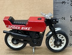 Spider-Man Motorcycle Bike Die cast Metal Buddy L Spider Bike Toy RARE 1980s