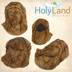 Jesus Christ with Crown of Thorns – Agony Magnet -Olive wood (2.75 inches – 7cm)