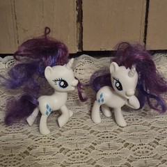 MLP Rarity Unicorn Figure Lot of 2 G4 Standard & Action Pose Variant Pair