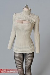 1/6 High Neck Base Striped Sweater Fit 12” Female Action Figure
