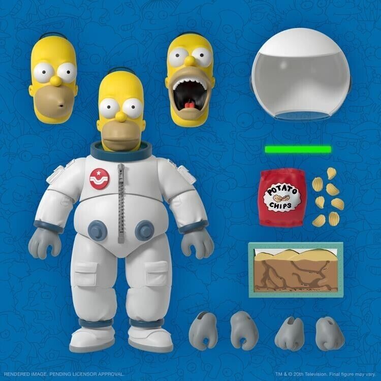 Ultimates Simpsons SUPER 7 Space Homer Figure Complete No packaging