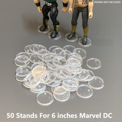50Pcs Clear Display Stand Base for 6″ DC MOTU Action Figures Model 32mm