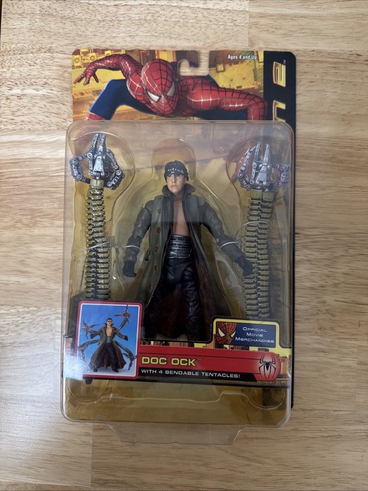2004 SPIDER-MAN 2 : DOC OCK 4 bendable Tentacles ACTION FIGURE TOY BIZ New
