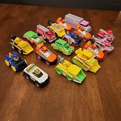 PAW PATROL Car Lot Mixed Die Cast & Plastic Skye Marshall Chase Rocky+