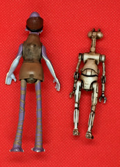 2 Star Wars Action Figures 1999 Ody Mandrell with a Pit Droid Plastic