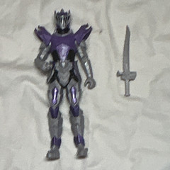 Action Figure Purple Gray Black, Sword Accessory Included Purple & Gray Figure