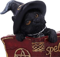 Nemesis Now Kitty’s Grimoire Cat Spell Book Figurine 8.2cm, Resin, Red, Witch’s