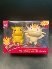 Hasbro 1999 Pokemon Articulated Figures #25 Pikachu & #52 Meowth Action Figures