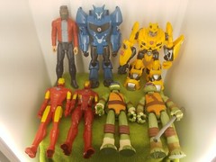 Lot Of 7 Action Figures Tall Hard Plastic Posable 11″ & Larger See Pics